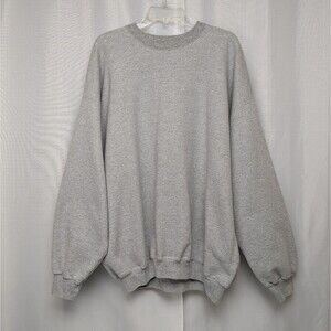 Vintage 90s Blank Grey Crewneck Sweater Size XL Hanes Printpro Cotton Sweatshirt